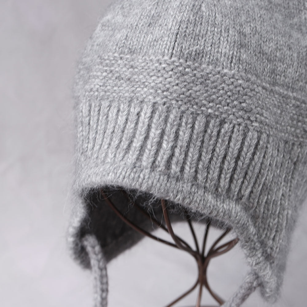 Simple Cute Pom-Pom Earflap Knit Beanie 6W6HAT692