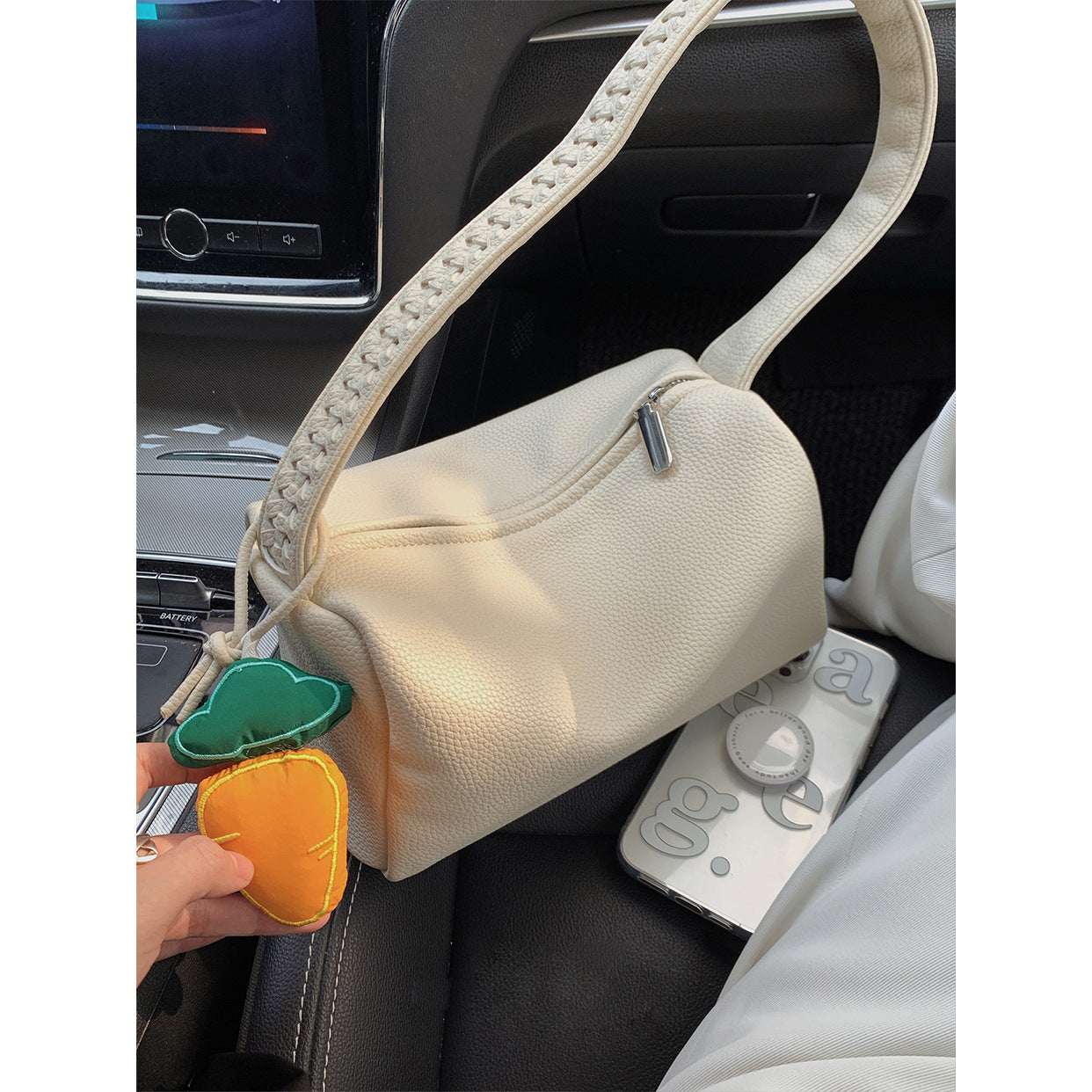 Simple Solid Color PU Handbag 6S10BBG1548