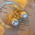 Elegant Pearl Gold Plated Cubic Zirconia Hoop Earrings 6W6JER707