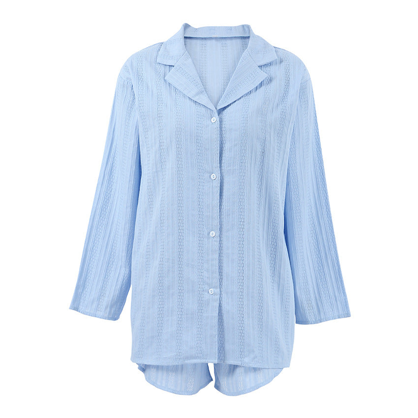 Jacquard Solid Sleepwear Set - DippedShop Wholesale - #9555