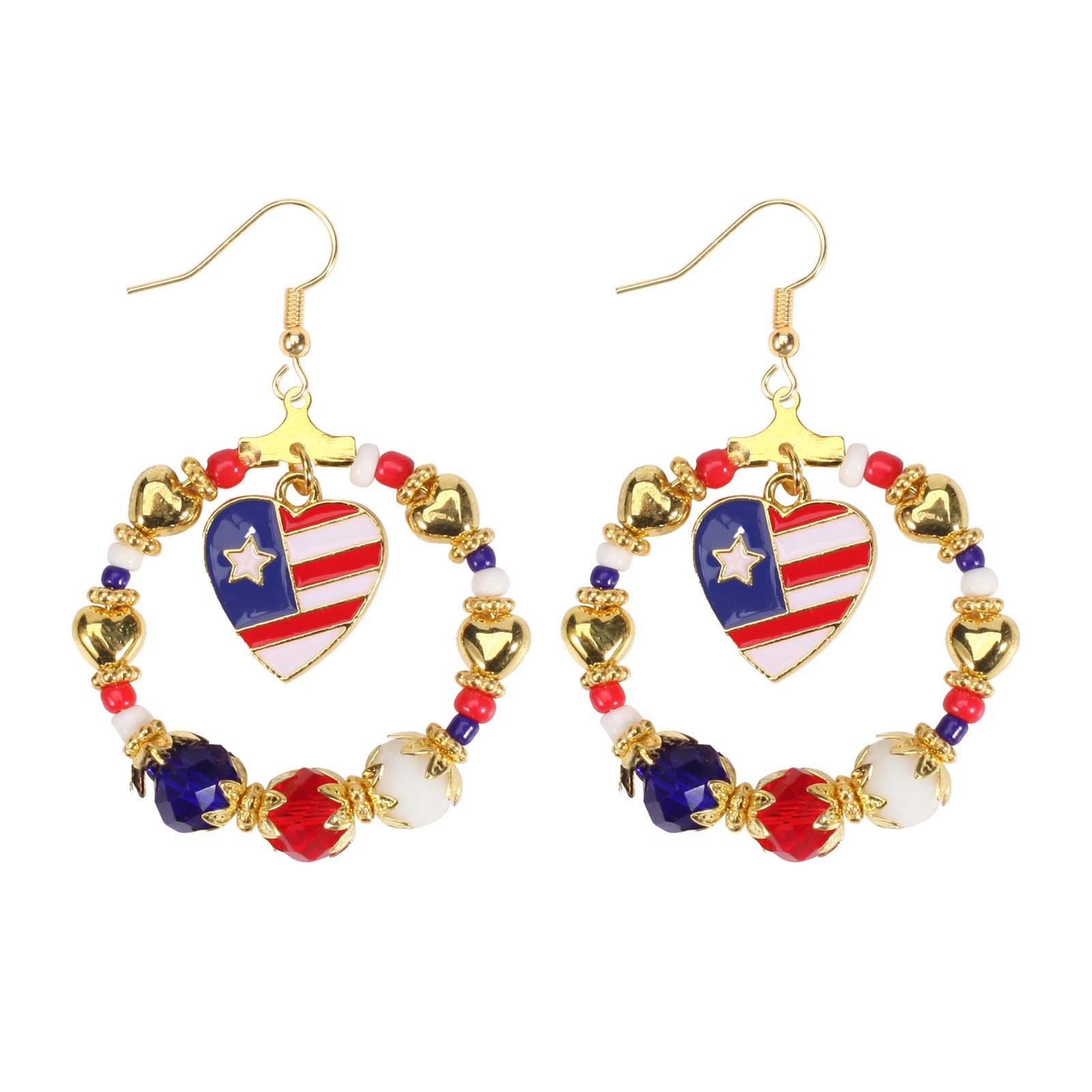 Retro Star Pendant Beaded Chain Frame Earring 8ZA6JER304L