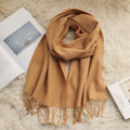 Solid Color Fringe Scarf - DippedShop Wholesale - #5971