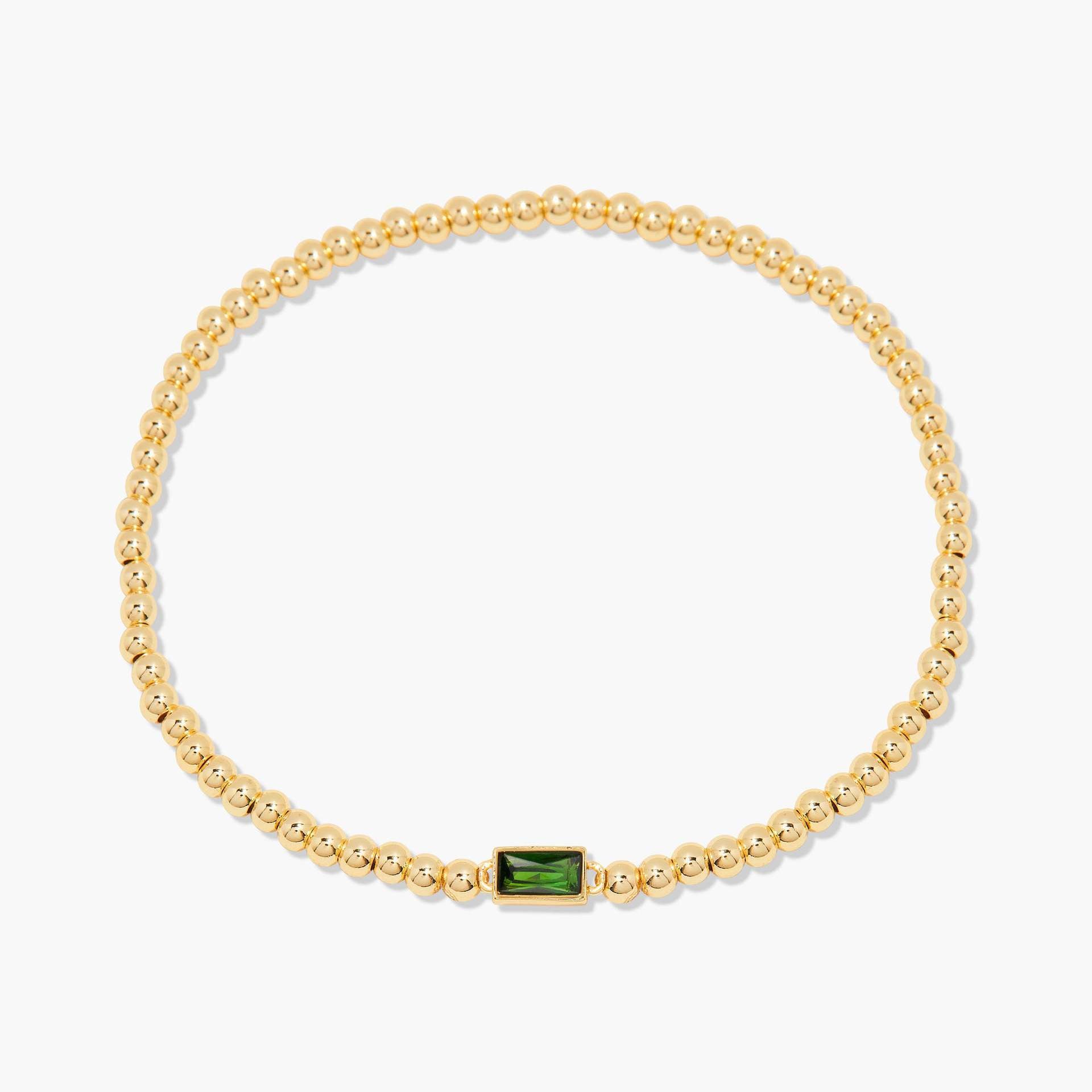 Luxury Square Rhinestone Gold Plated Beaded Bracelet 6W6JBR529