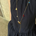 Natural Stone Tassel Handbag Pendant Necklace 6W6JNC674