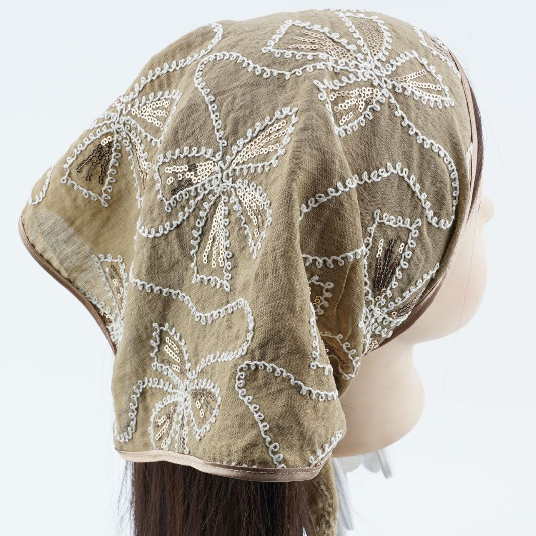 Vintage Embroidered Sequin Headscarf - DippedShop Wholesale - #9027