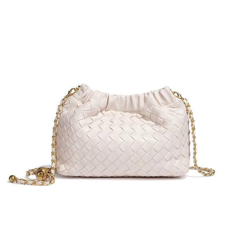 Fashion Woven Plaid Cloud Shoulder Bag 6W10BBG2419