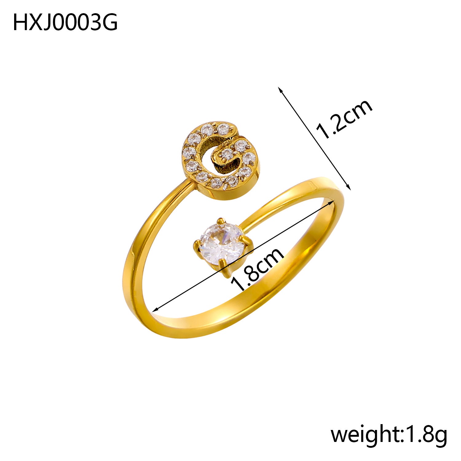 Simple Gold Plated Rhinestone - DippedShop Wholesale - #4035