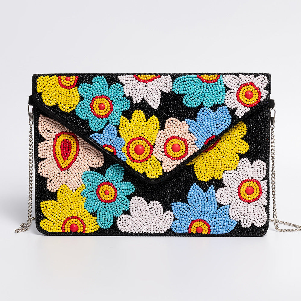 Boho Floral Beaded Handbag - DippedShop Wholesale - #4147