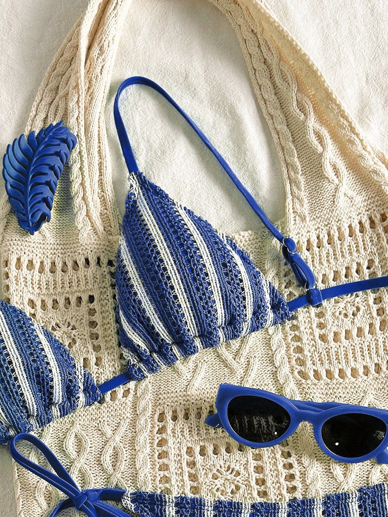 Striped Triangle Bikini Set - DippedShop Wholesale - #0195