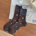 Ruffle Floral Mid Calf Socks - DippedShop Wholesale - #2803