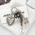 Stylish Beaded Heart Pendant Keychain Bag Charm 6W10BBC386