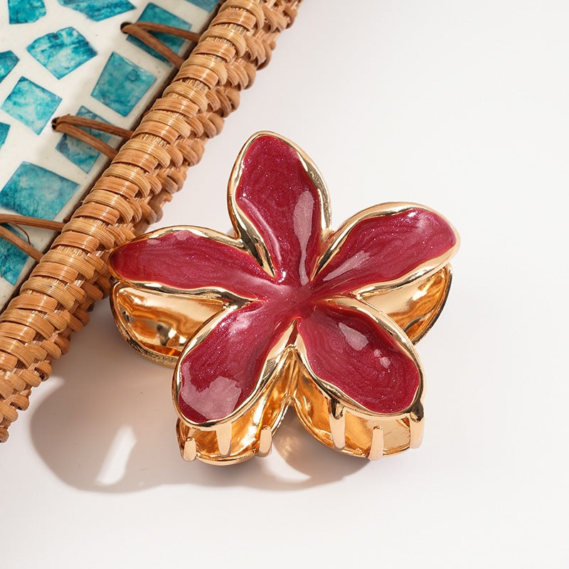 Cute Enamel Glaze Flower Metal Hair Claw MK2MBEP6W6HCP360