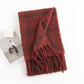 Vintage Soft Plaid Tassel Scarf 6W6NSW289