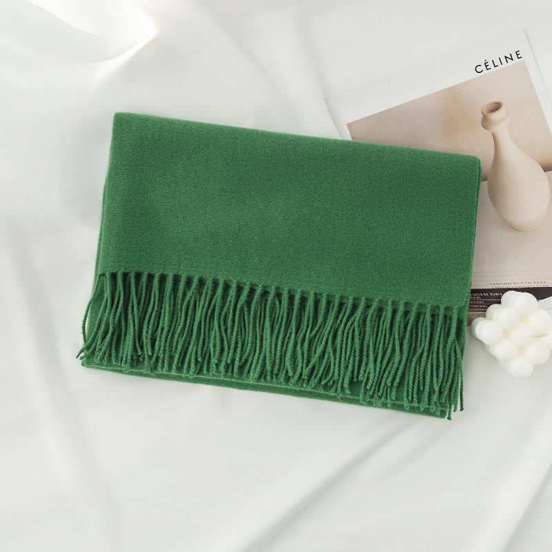 Warm Solid Color Tassel Scarf 6W6NSW305