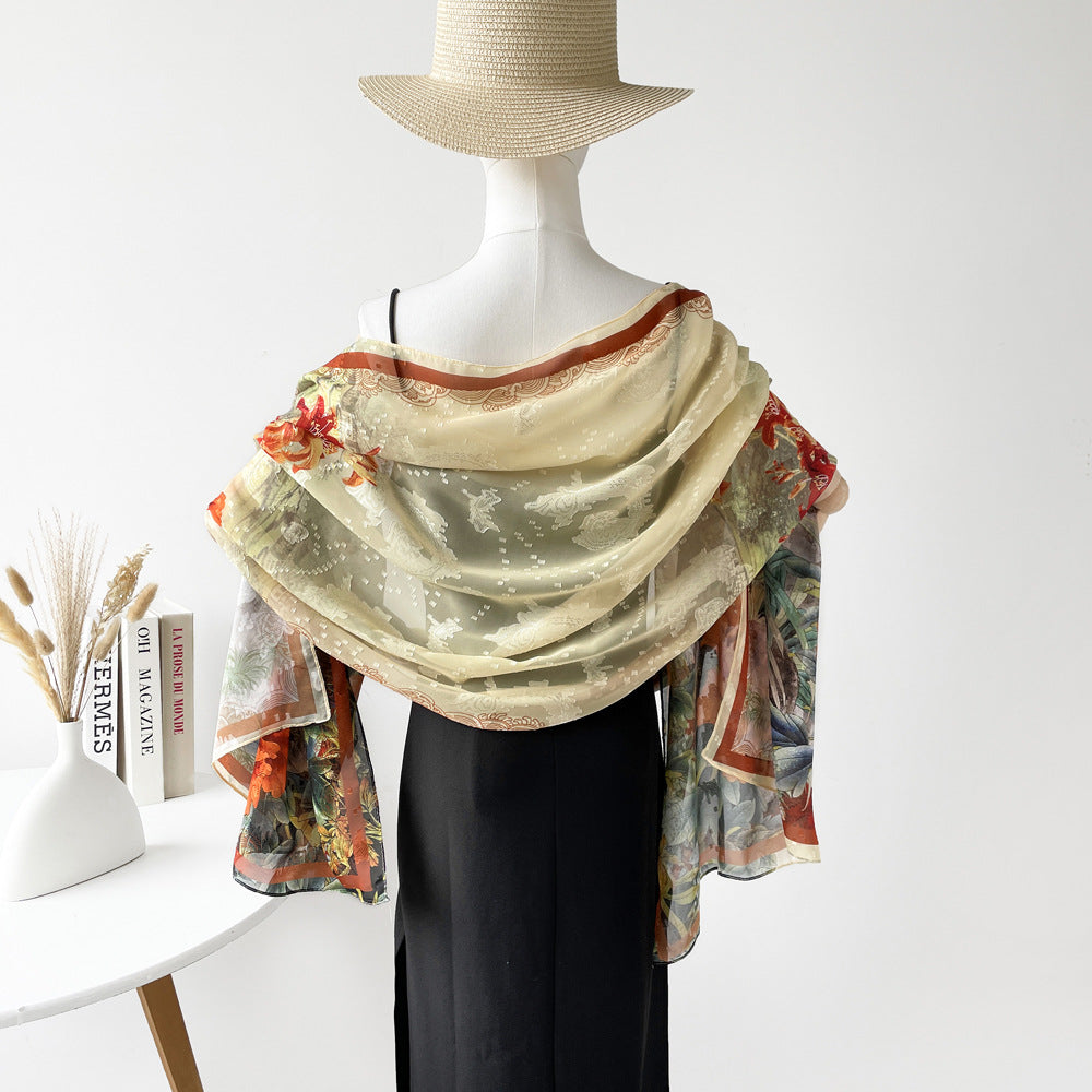 Floral Burnout Shawl - DippedShop Wholesale - #6483
