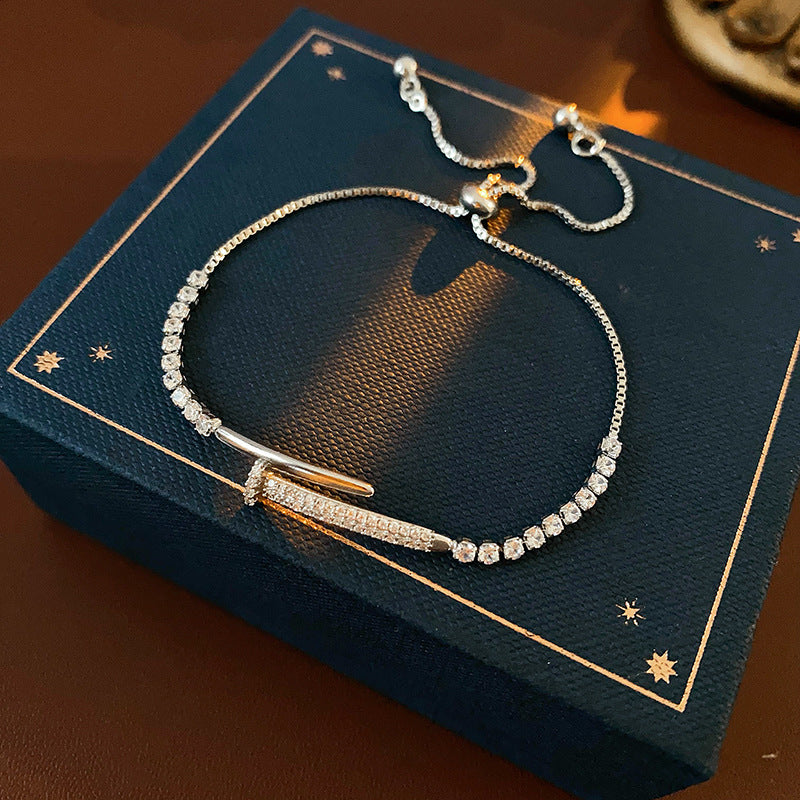 Vintage Gold Plated Splice Zirconia Bracelet 6W6JBR689
