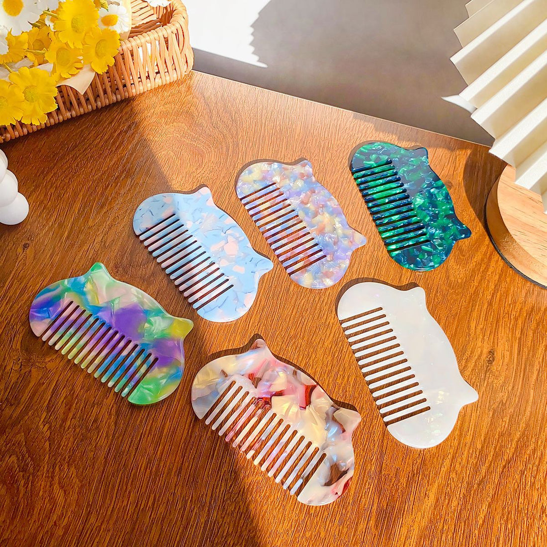 Cute Mini Cat Ear Acetate Hair Comb DP25E688
