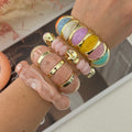 Dopamine Gold Plated Acrylic Wide Bracelets 6W6JBR622