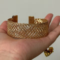 Minimalist Gold Plated Hollow Braided Open Bracelets 6W6JBR624
