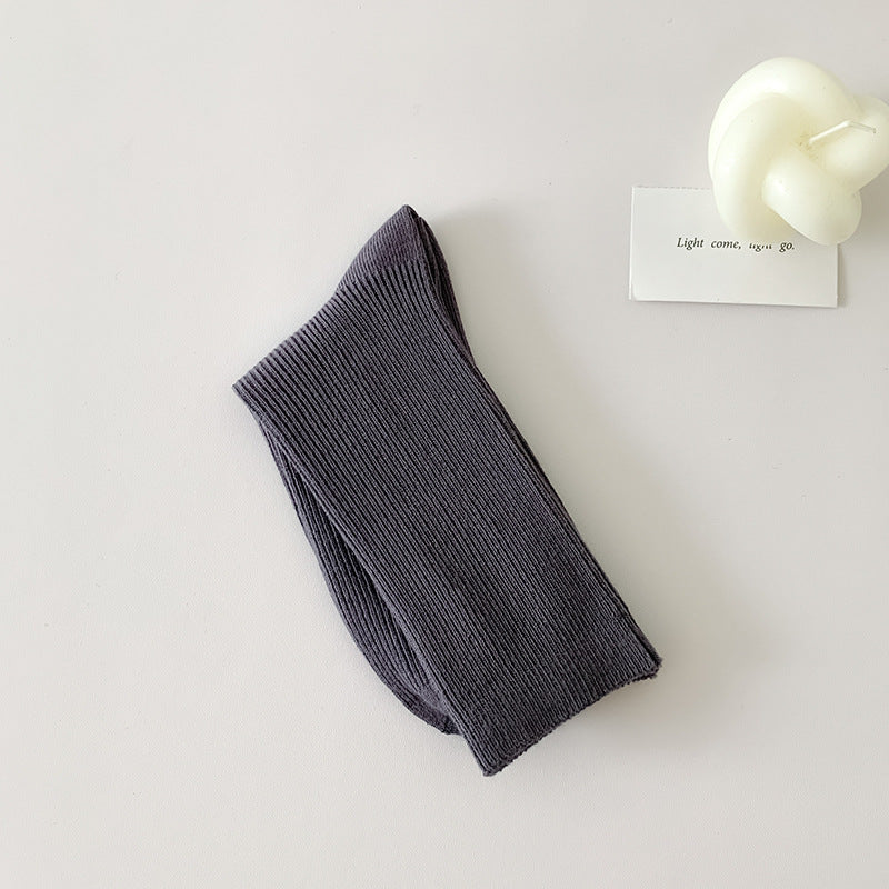 Minimalist Solid Color Scrunch Crew Socks 6W8FSO668