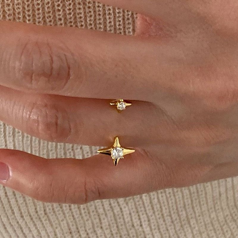 Star Rhinestone Open Ring - DippedShop Wholesale - #4195
