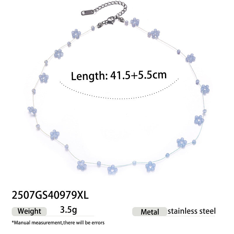 Multi-Layer Beaded Choker Necklace - DippedShop Wholesale - #6275