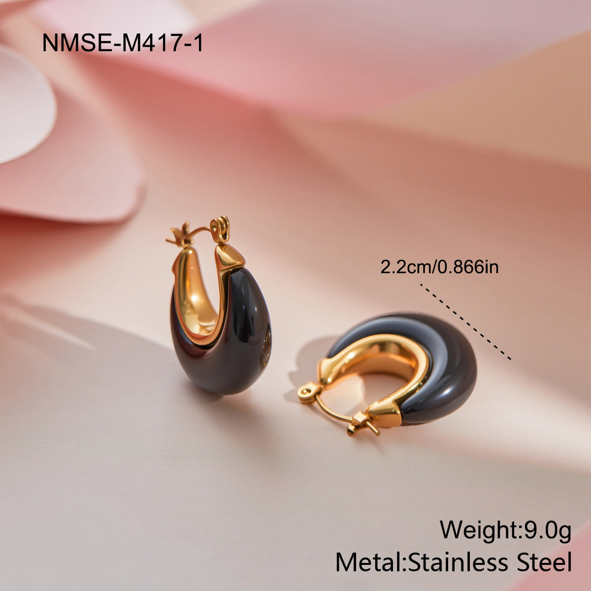 Retro Gold Plated Resin Hoop Earring MK2ZCEP6W6JER158