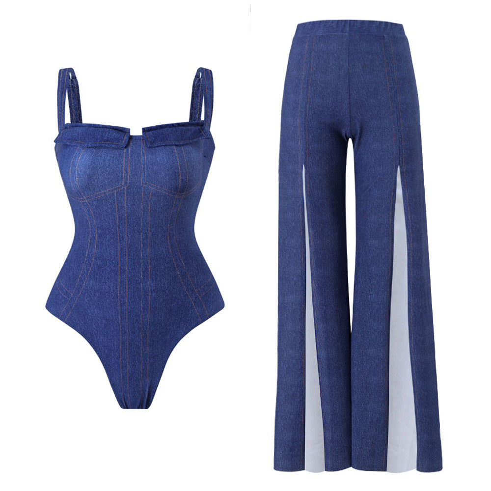 Split One Piece Swimsuit - DippedShop Wholesale - #4275