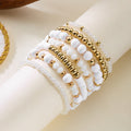 Retro Wooden Bead Strtchy Multi-Layer Bracelets 6W6JBR503