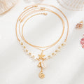 Multi Layered Flower Pendant Necklace - DippedShop Wholesale - #9395