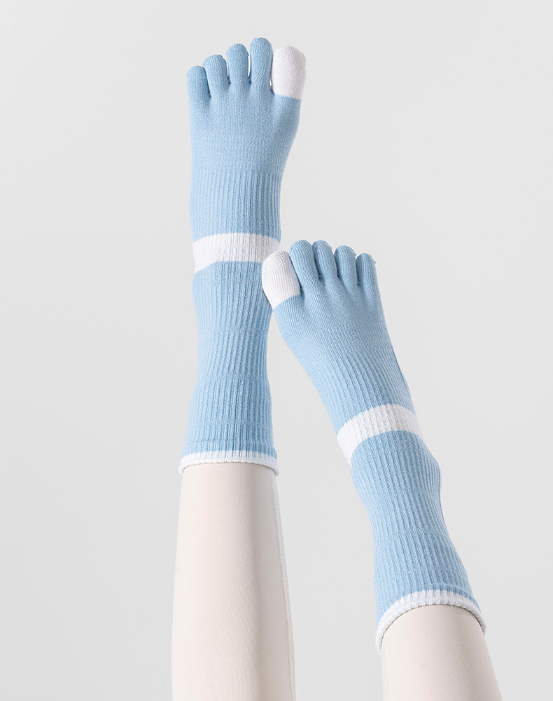 Color Contrast Non-Slip Pilates Yoga Grip Toe Socks 6W8FSO865