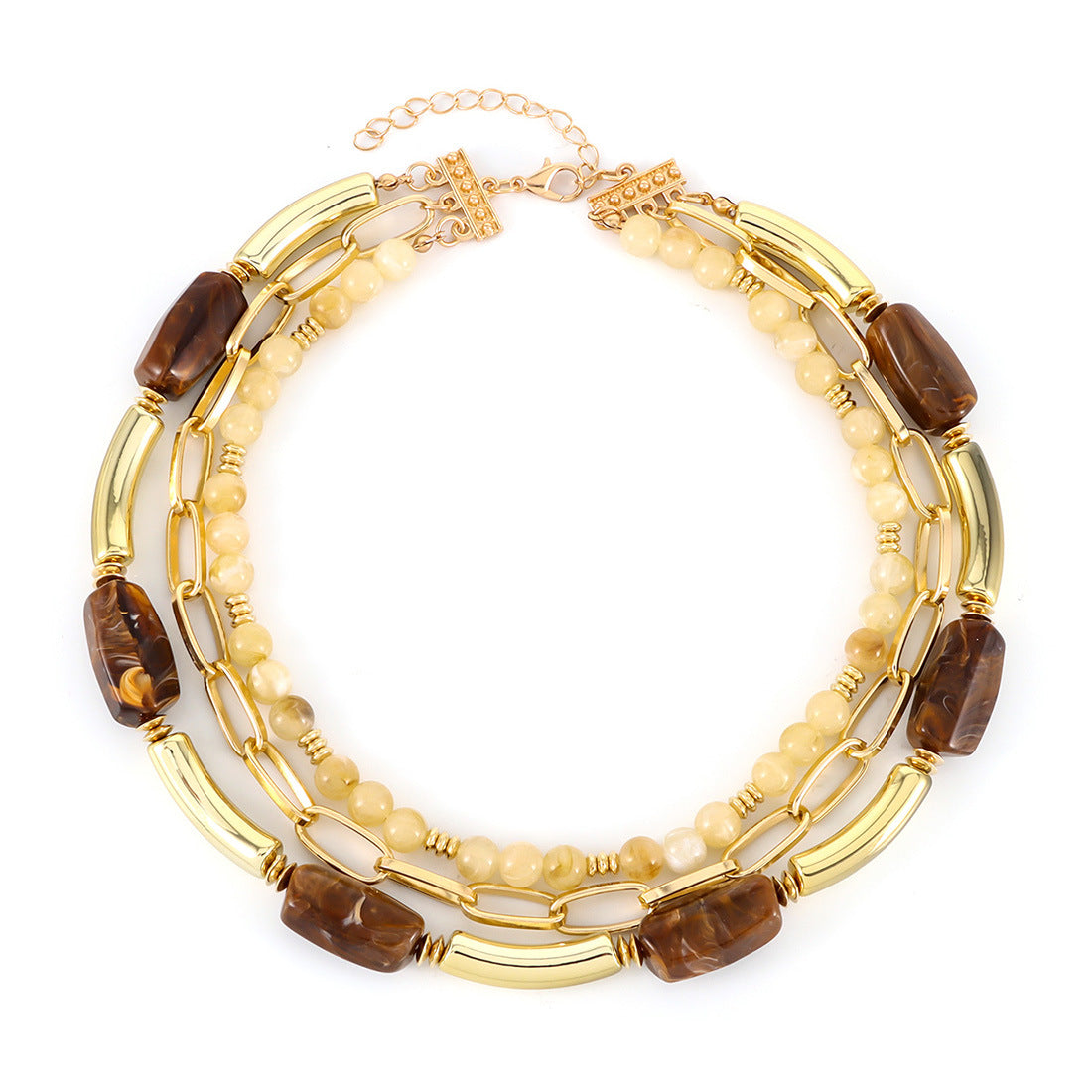 Trendy Multi-Layer Beaded Necklace - DippedShop Wholesale - #9507
