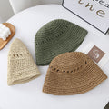 Straw Hollow Bucket Hat - DippedShop Wholesale - #7571
