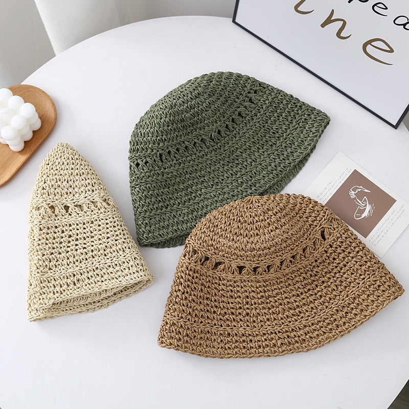 Straw Hollow Bucket Hat - DippedShop Wholesale - #7571