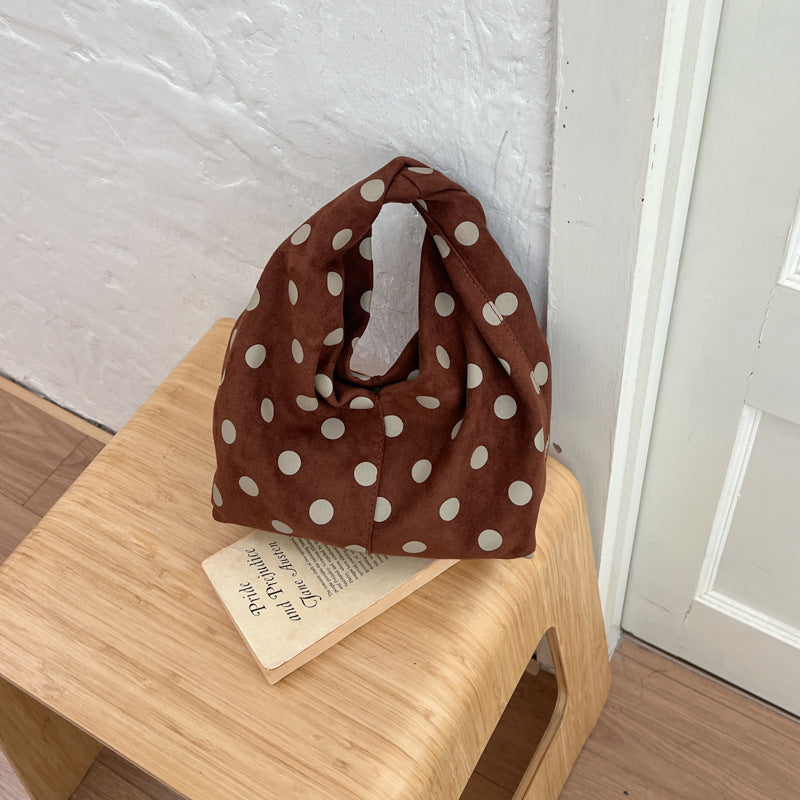 Casual  Polka Dot Reversible Canvas Handbags 6W10BBG1854