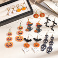 Halloween Pumpkin Bat Drop Earrings - DippedShop Wholesale - #3859