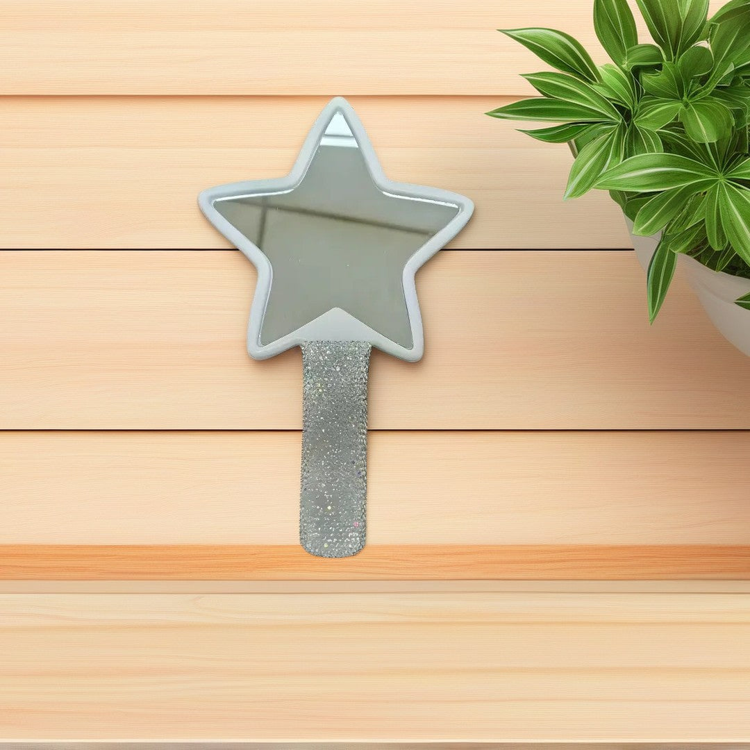 Cute Star Shaped Rhinestone Handheld Mirror 6C5MR102