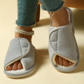 Plush Open Toe Adjustable Slippers - DippedShop Wholesale - #5459
