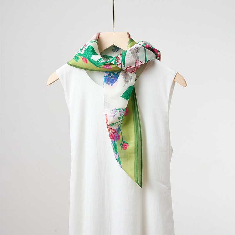 Flower Print Square Scarf - DippedShop Wholesale - #7379