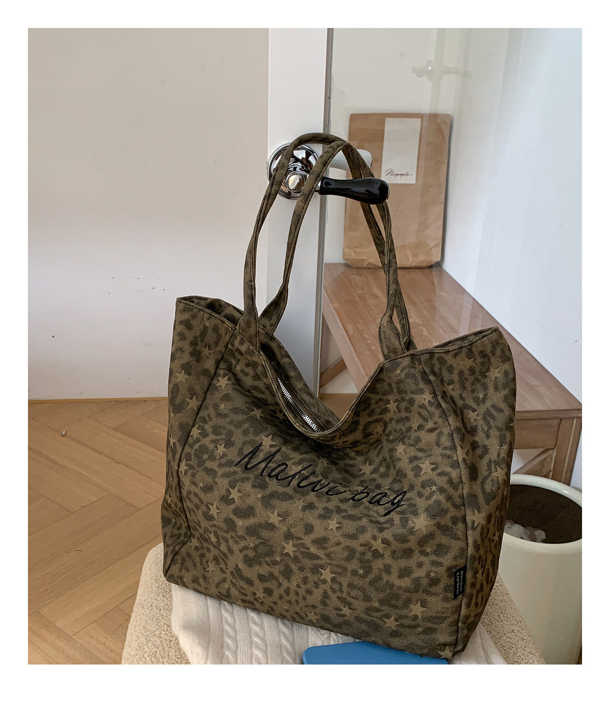 Casual Leopard Print Large Capacity Tote Bag 6W10BBG2352