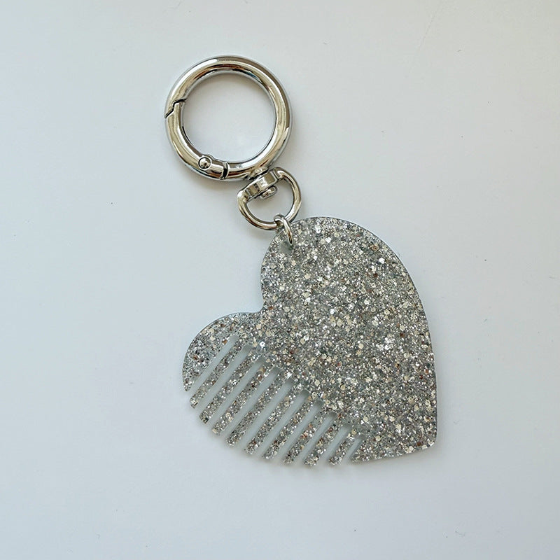 Stylish Love Heart Shape Glitter Hair Combs MK2BLM6C5CB71