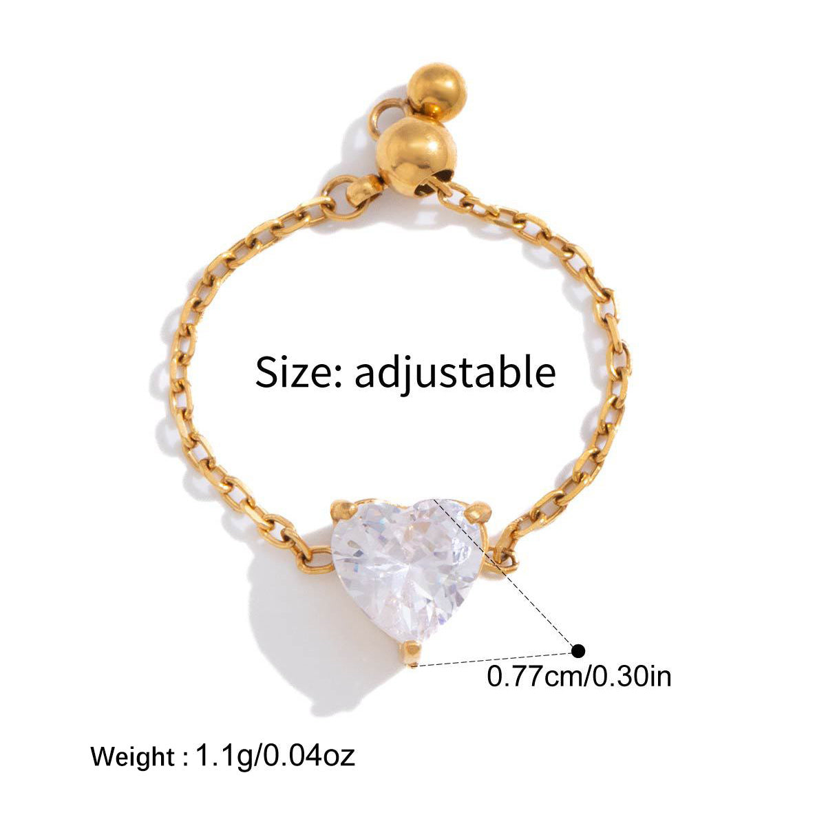 Adjustable Cubic Zirconia Ring - DippedShop Wholesale - #5507