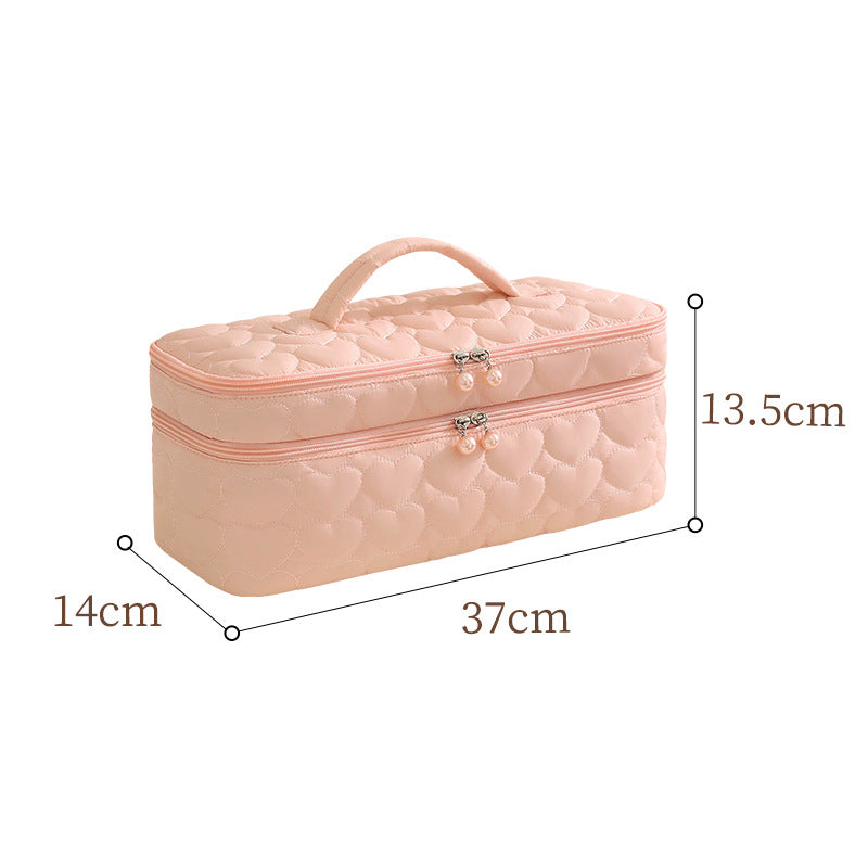 Minimalist Quilt Shell Double Layer Cosmetic Bag 6S5CO123