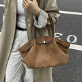 Casual Suede Large Capacity Ruched Tote Bag 6W10BBG1868