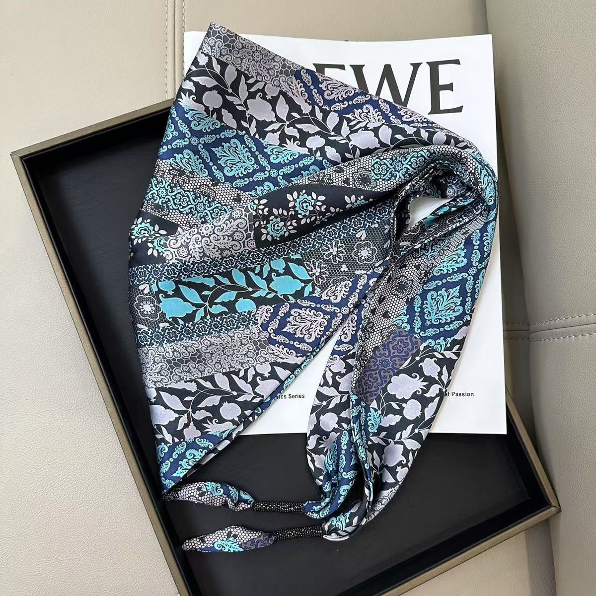 Cashew Print Silk Scarf - DippedShop Wholesale - #0291