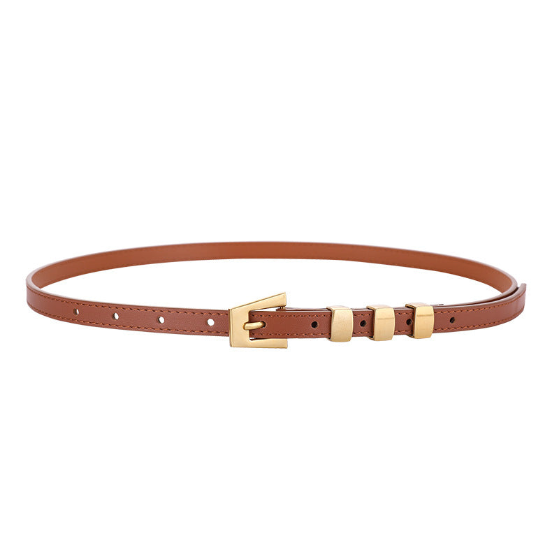 Minimalist Unique Buckle SKinny Leather Belt MK2MBAS6W6JBT153