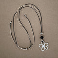 Simple Flower Heart Pendant Chain Necklace 6W6JNC439