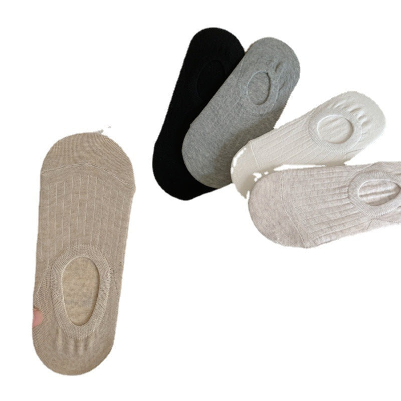 Solid Color Versatile Cotton No Show Socks DP25H755