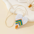 Colorful Beads Heart Pendant Keychain Bag Charm 6W10BBC779