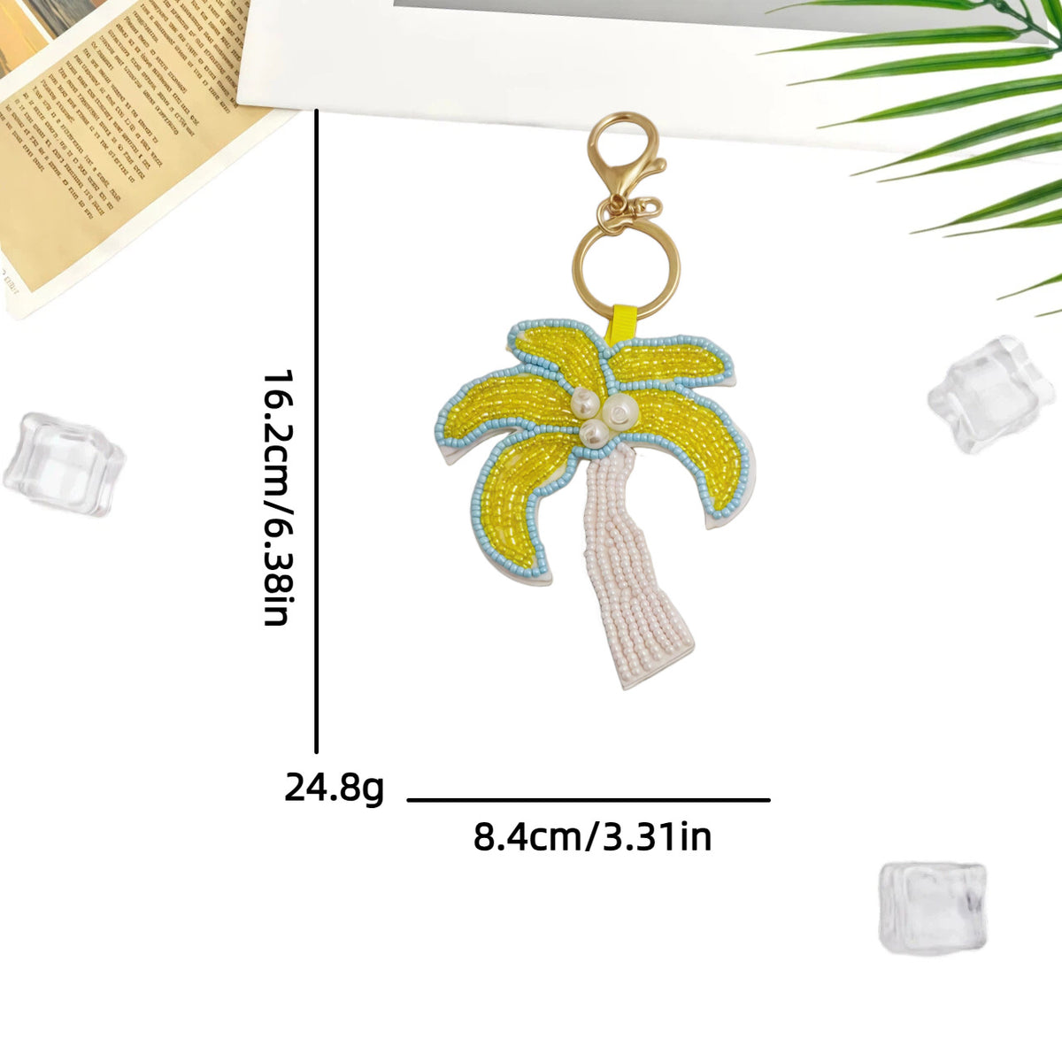 Stylish Handmade Beads Coconut Tree Pendant Keychain 6W10BBC808